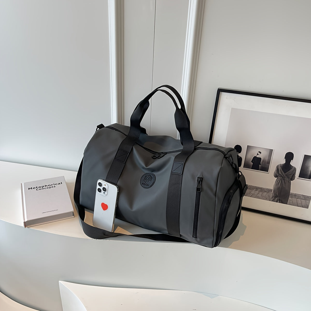 Leichte, Tragbare Reisetasche, Einfarbige, Vielseitige Reisetasche Mit Reißverschluss, Sport-Fitness-Tasche