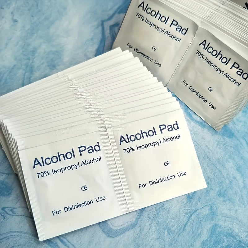 50/100 Stück 75% Alkohol Desinfektions-Baumwollblatt, Einweg-Desinfektions-Mobiltelefon-Bildschirmobjektiv-Reinigung Ohrloch-Sterilisation Alkohol-Wisch