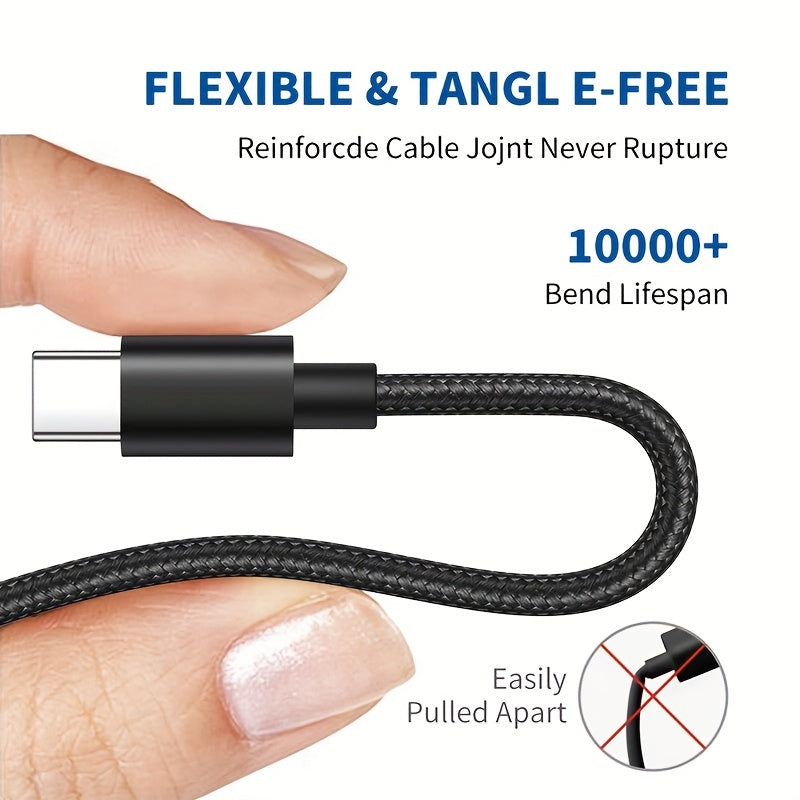 Hochgeschwindigkeits-Datenkabel Aus Nylon Für Samsung/Xiaomi/vivo/oppo/Redmi Und Weitere USB-C-Smartphones Ladegerätkabel