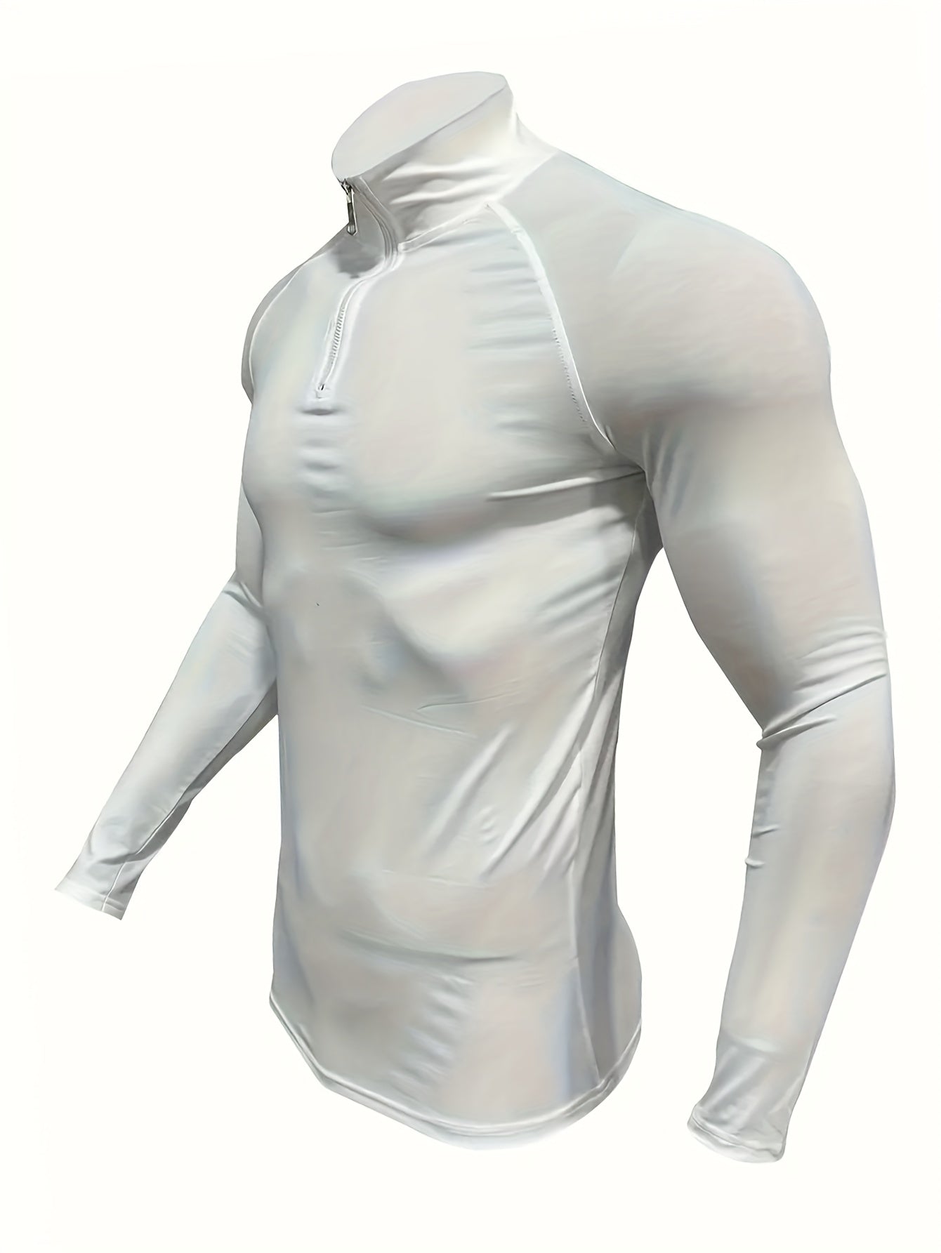 Herren-Henley-Shirt mit Reißverschluss und langen Ärmeln, ein vielseitiges und stilvolles Oberteil, das für den Fitnessstudio und Outdoor-Sport geeignet ist.