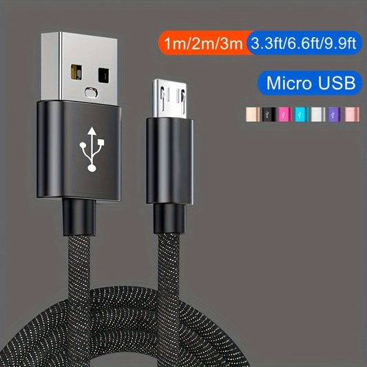 Schnellladendes Micro-USB-Kabel Aus Nylon Geflochtenes Datenkabel Für Samsung/Xiaomi/Vivo/OPPO/Redmi/Android-Handy-Ladekabel
