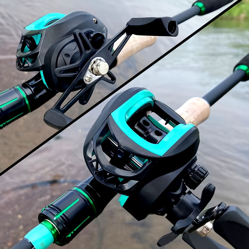 GHOTDA Carbon Angelruten-Set Spinning Casting 1.8m Tragbare Reiserute Surfcasting Küstenangelrute mit 4 Teilen, Baitcasting Rolle Links/Rechts, PE Angelschnur 100m