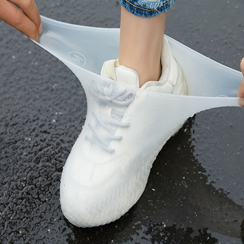 1 Paar Wasserdichte Gummiregenstiefel-Überschuhe, Rutschfeste Silikonschuhüberzug An Regnerischen Tagen, Langlebig Und Wiederverwendbar