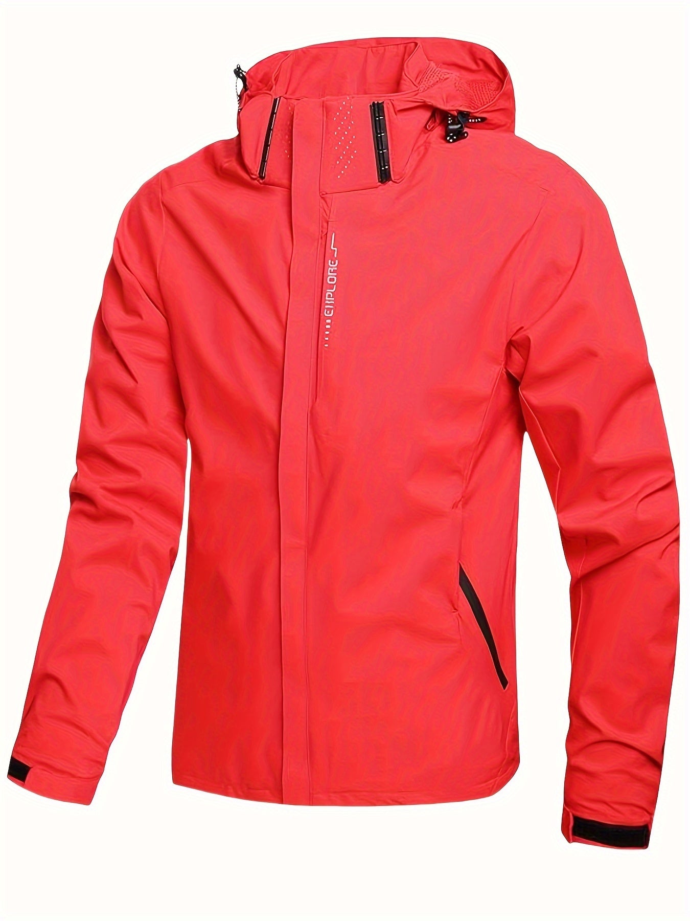 Herren Leichtgewichtige Wasserdichte Regenjacke, Kapuzen-Shell Outdoor-Regenmantel Wandern Windbreaker Jacke Mantel