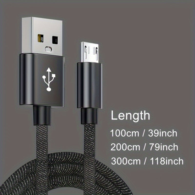 Schnellladendes Micro-USB-Kabel Aus Nylon Geflochtenes Datenkabel Für Samsung/Xiaomi/Vivo/OPPO/Redmi/Android-Handy-Ladekabel