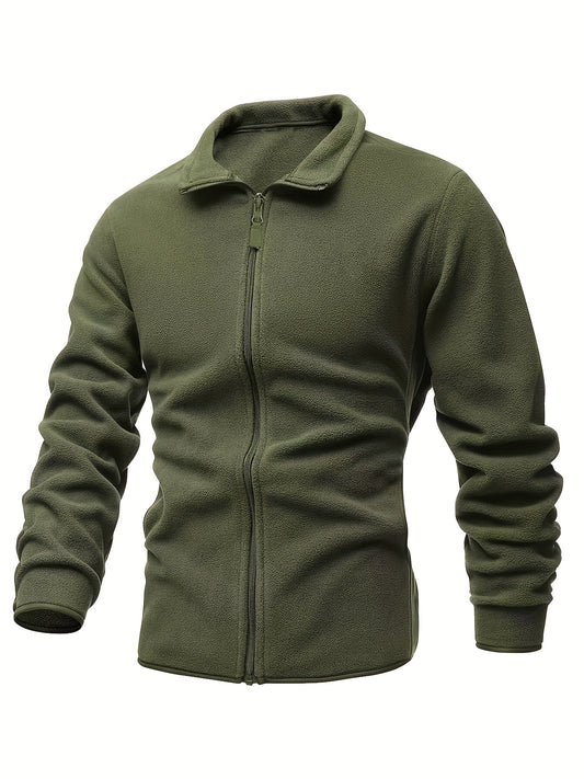 Warmes Plüsch-Fleece-Jacke, Herren-Casual-Stehkragen-Jacke Für Herbst Winter