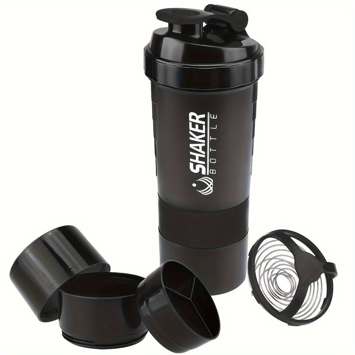[Auslaufsichere Protein Shaker Bottle] 16oz Auslaufsichere Tragbare Protein Shaker Bottle - 1 Stück Sport Wasserflasche für Fitness und Gewichtsverlust