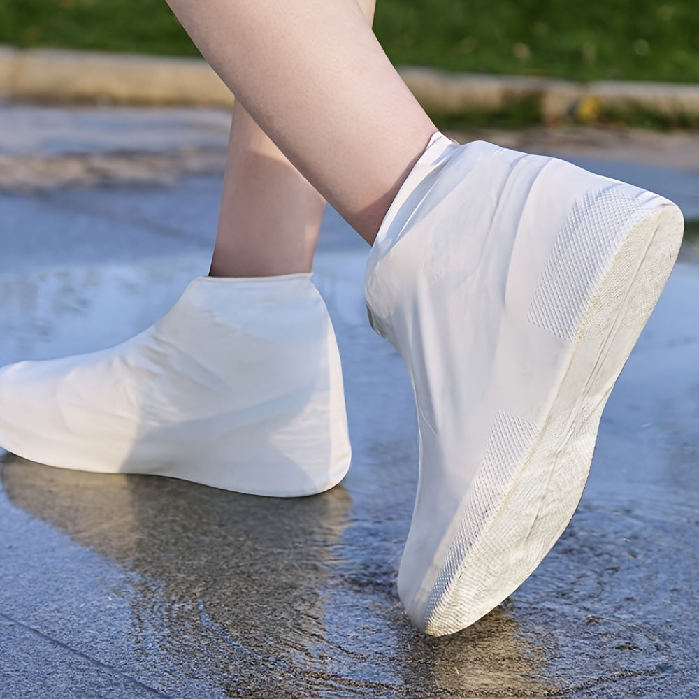 1 Paar Wasserdichte Gummiregenstiefel-Überschuhe, Rutschfeste Silikonschuhüberzug An Regnerischen Tagen, Langlebig Und Wiederverwendbar