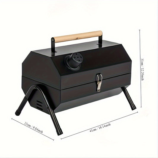 1 Set, tragbarer Mini-BBQ-Grill, gleichmäßig beheizt, kann gebacken werden, kann stickig sein, geeignet für Familienfeiern, Partys im Freien, Camping und Picknick, Grillwerkzeuge für den Außenbereich für Camping-Barbecue-Grill